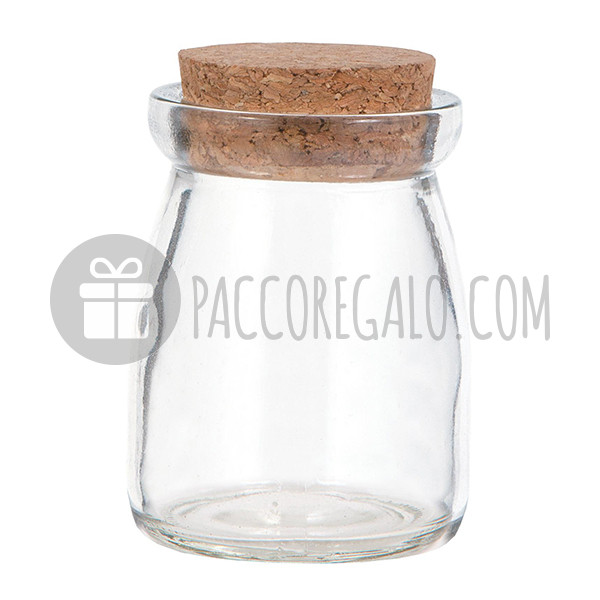 Vasetto Latte in vetro con tappo in sughero (cm 5 x 7)
