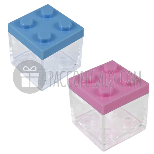 Scatola cubica in plexiglass Lego