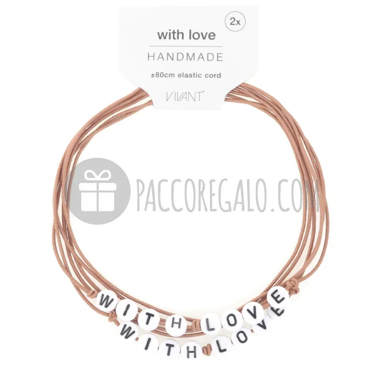 Corda elastica con lettere "WITH LOVE" (2pz)