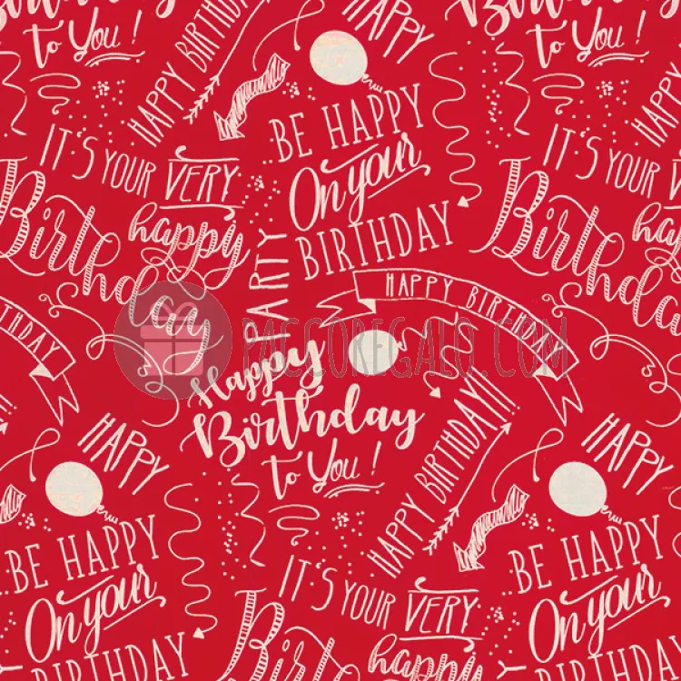 Foglio di carta regalo BIG cm 100x140: Happy Birthday Rosso