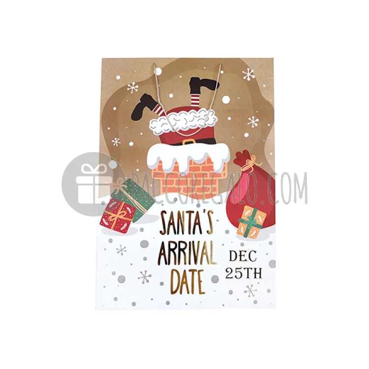 Shopper natalizia "Santa's arrival date" (cm 25 x 34)