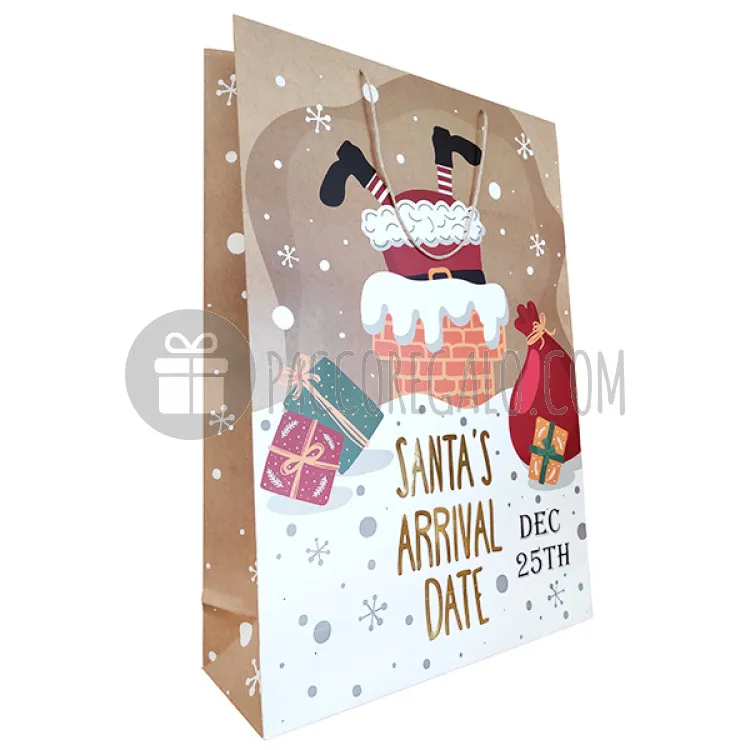 Mega shopper natalizia "Santa's arrival date" (cm 50 x 73)