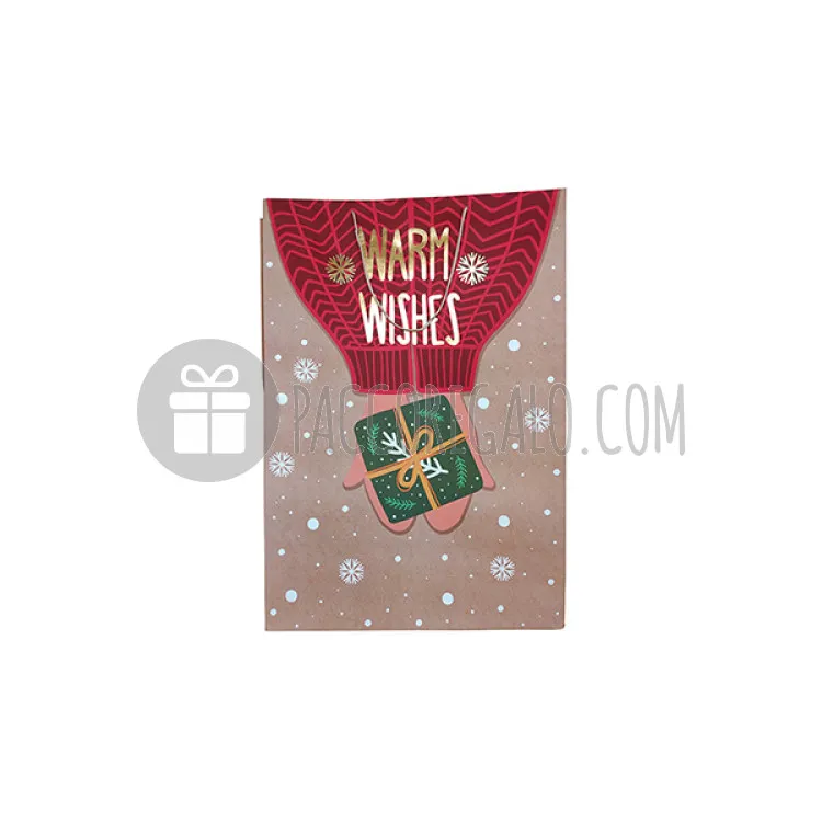 Shopper natalizia "Warm wishes" (cm 18 x 23)