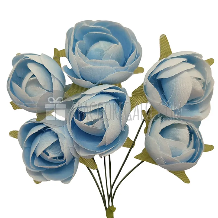 Pick Rosellina Baby Azzurro - ø 2,5 cm (6 pz) 