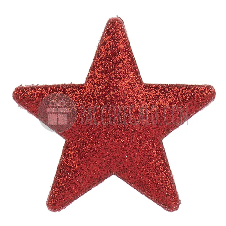Stelle adesive in tessuto Glitter Rosso (4pz)