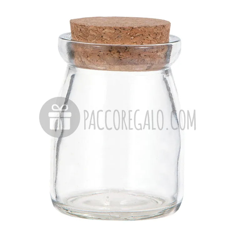 Vasetto "Latte" in vetro con tappo in sughero (cm 5 x 7)