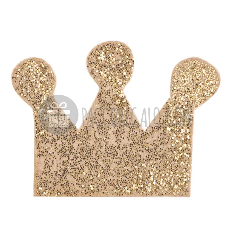 Set di stickers corona glitter oro (20 pz)
