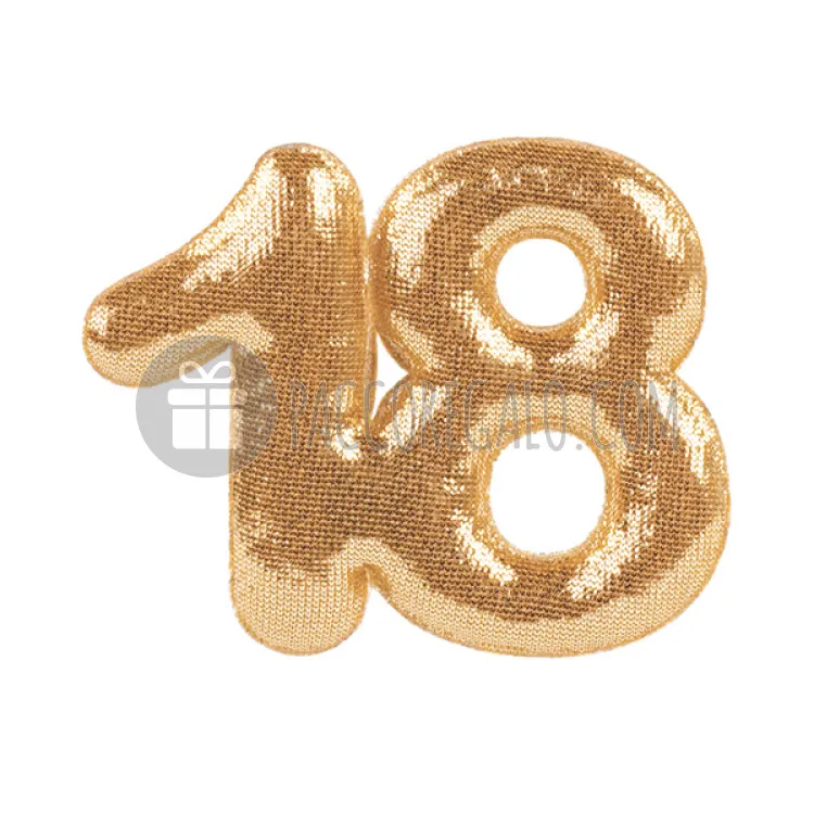 Decorazione adesiva "18 oro" morbido (mm 45) -12 pezzi