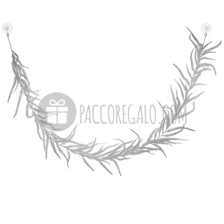 Ghirlanda "Tralcio di pino" innevato bianco (cm150) 