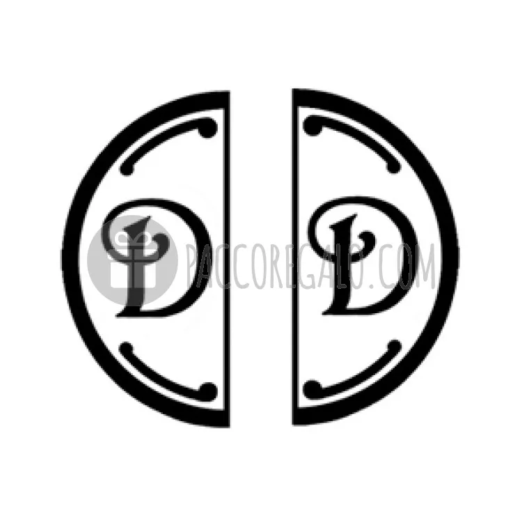 Iniziale doubleface "D" in metallo per Ceralacca