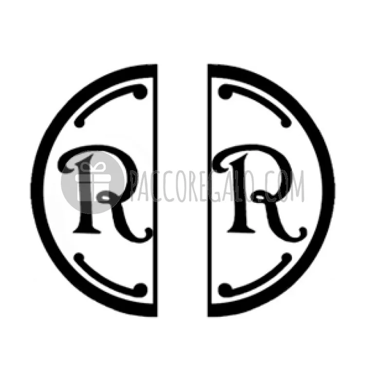 Iniziale doubleface "R" in metallo per Ceralacca 