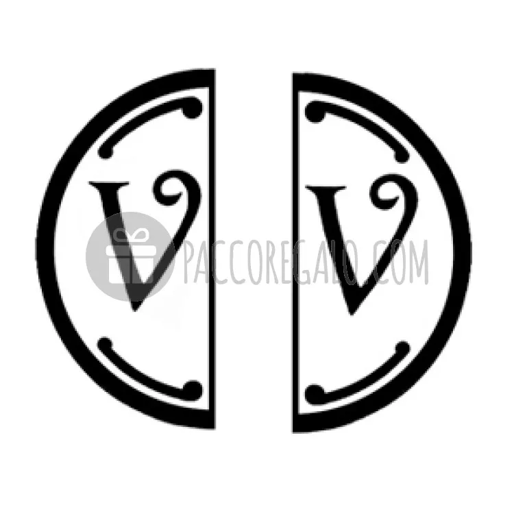 Iniziale doubleface "V" in metallo per Ceralacca