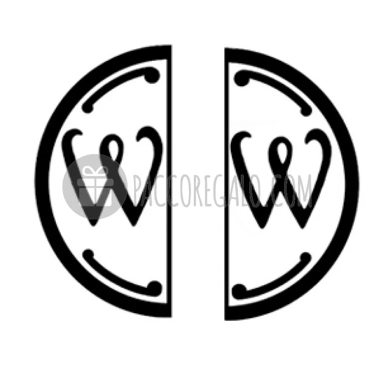 Iniziale doubleface "W" in metallo per Ceralacca 