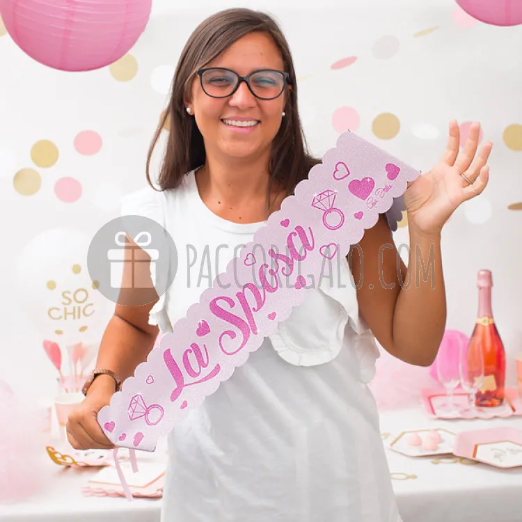 Fascia glitter rosa Addio al nubilato "La Sposa"-32