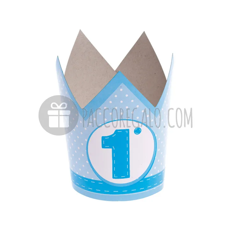 Corona Azzurra in carta 1° compleanno (6pz)-34