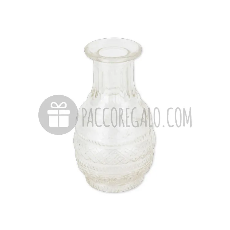 Vaso Brocante in vetro decorato (cm 7,5 x 13 - 250 ml)
