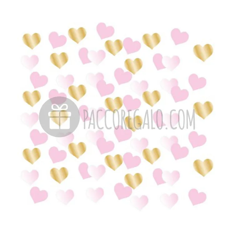 Coriandoli "confetti" Cuori rosa bianco oro (14gr)