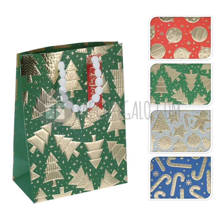 Shopper regalo natalizia "Adorabile" con tag e manico soft (cm 18 x 23 + 10)