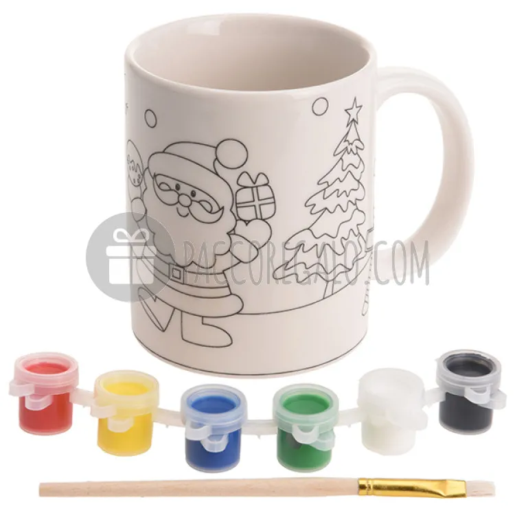 Tazza in ceramica con Christmas painting set