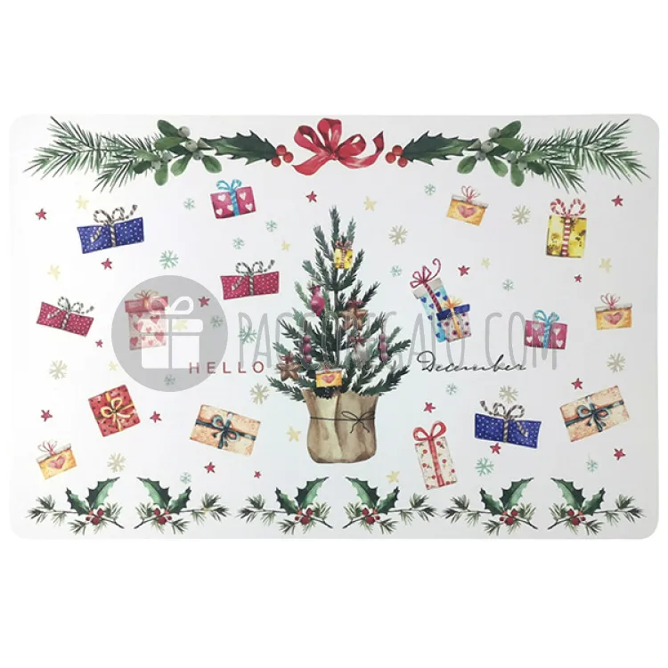 Tovaglietta in PP Albero e regali "Hello December" (cm 43 x 28)