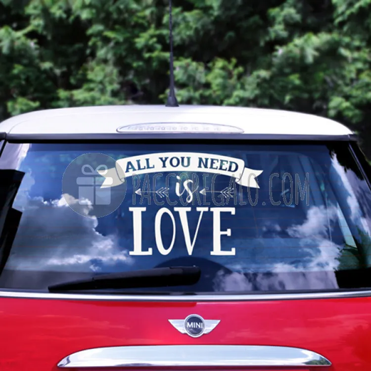 Sticker per Auto "All you need is love" cm 33x45-31
