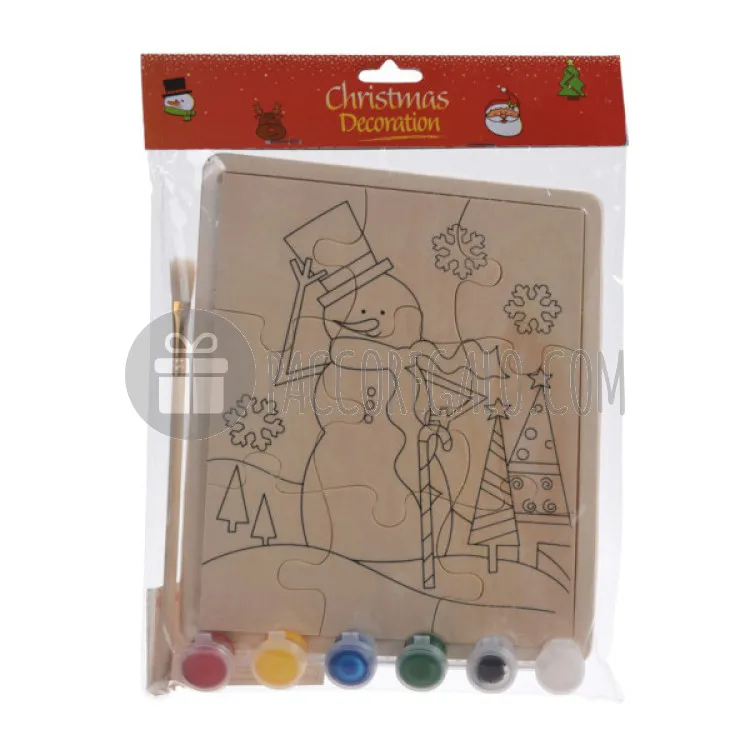 Puzzle in legno Pupazzo hobby painting set (cm 19 x 15,5)