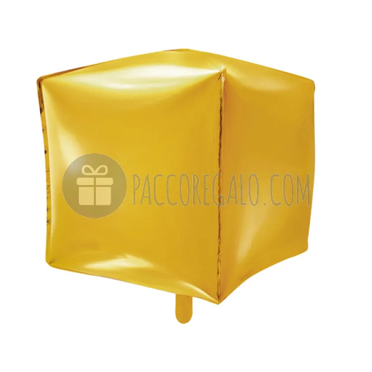 Palloncino decorativo in mylar "Cubo oro" (cm 35)-31