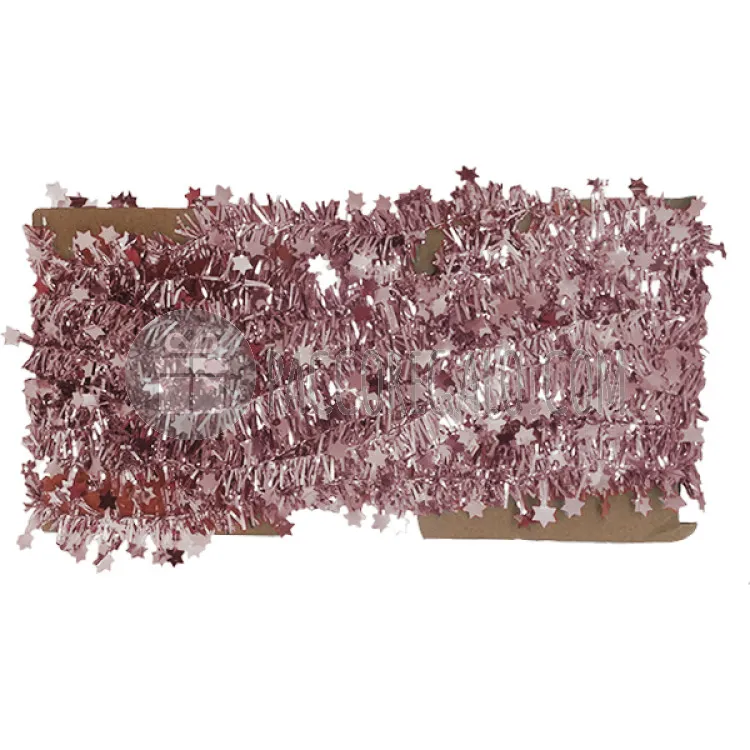 Nastro sintetico "Natalissimo" Oro Rosa con stelline (cm 1 x 7 mt) 