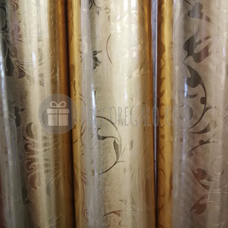 Rotolo di carta regalo goffrata metal "ARABESCO ORO" (cm 76 x 5 metri)