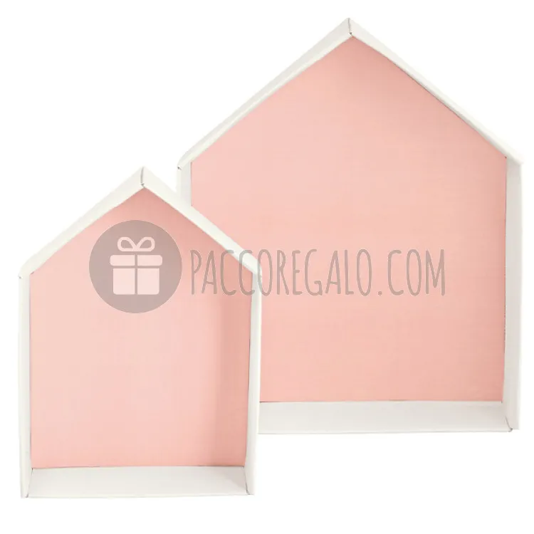 Casetta in cartone con fondo rosa _ due dimensioni-32