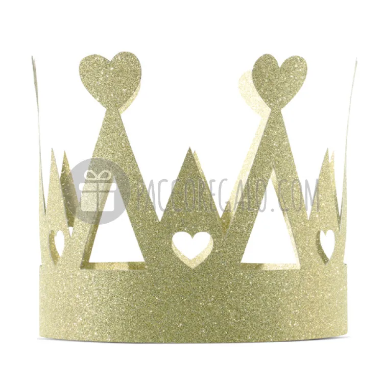 Corona in carta glitterata oro "Sweet love" 