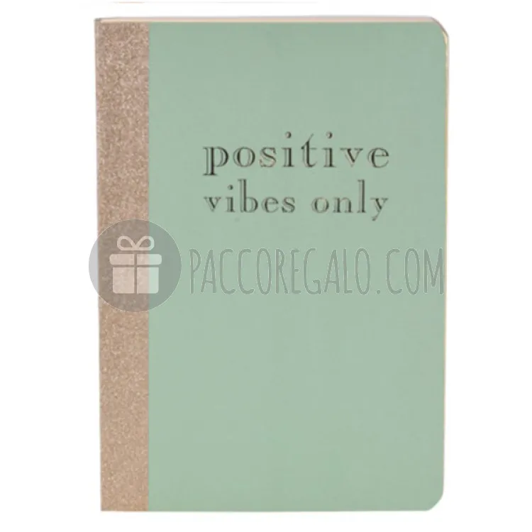 Quaderno Verde "Positive vibes only" (formato A5 ; 48 pagine)