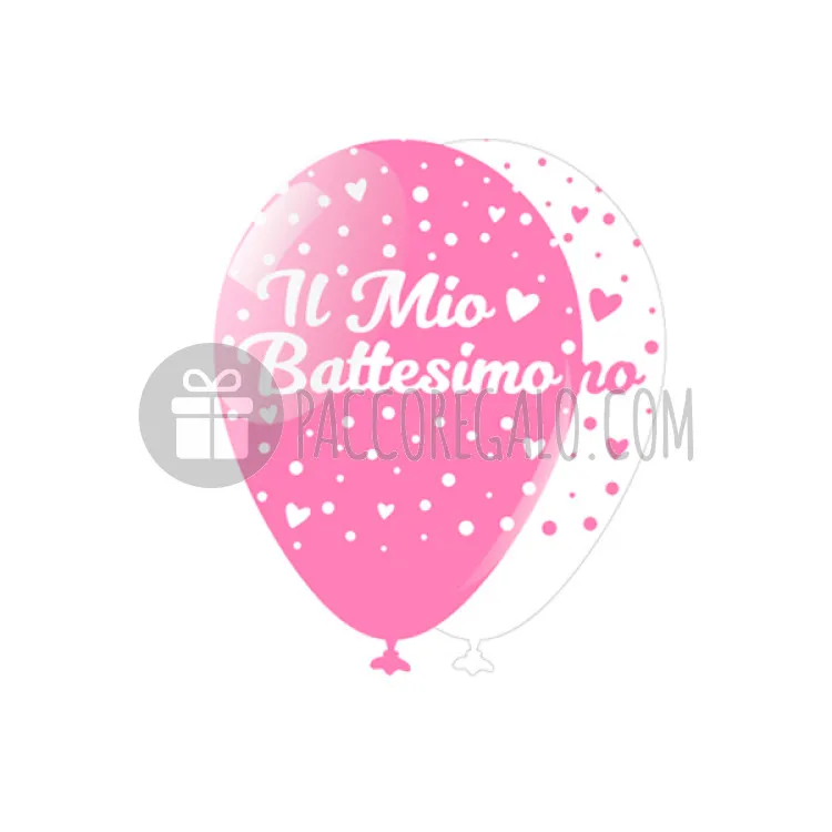 Palloncini "IL MIO BATTESIMO" Rosa (10 pezzi)