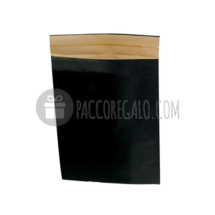 Busta regalo in carta nera con patella adesiva (cm 27,5 x 31 + 5)