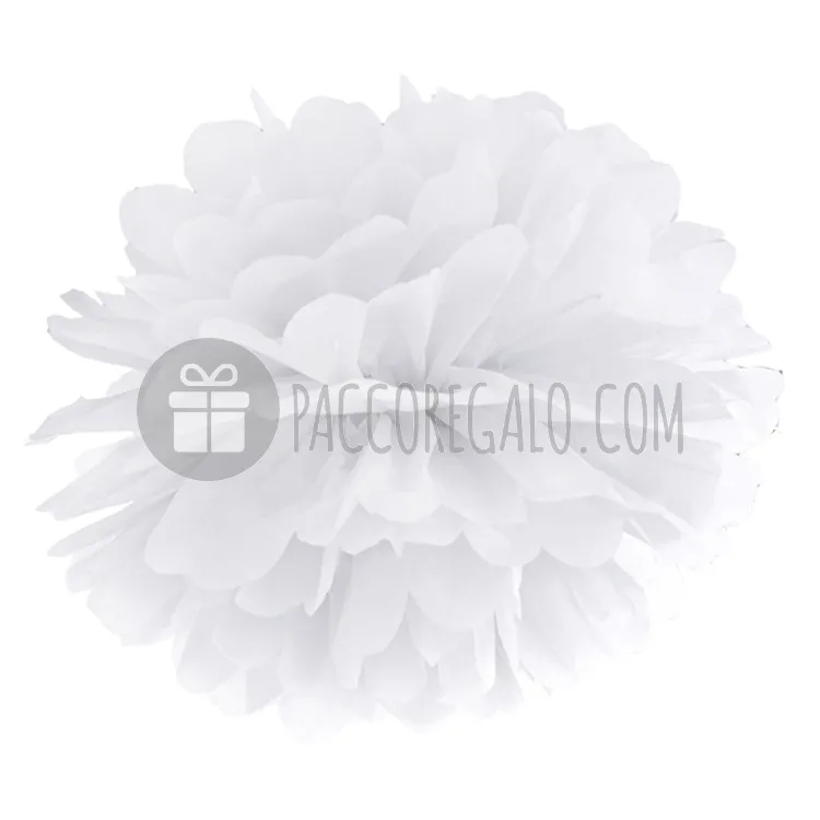 Tissue Pom Pom in carta velina - BIANCO (cm 35)
