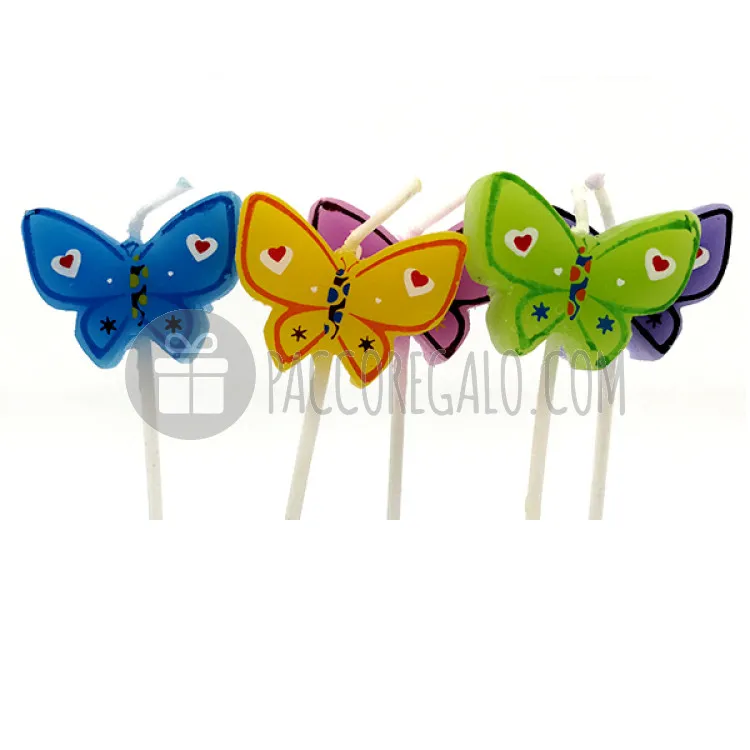 Candeline compleanno "FARFALLE" (5pz) 