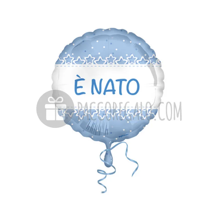 Palloncino tondo il foil E' NATO azzurro _ ø cm 45