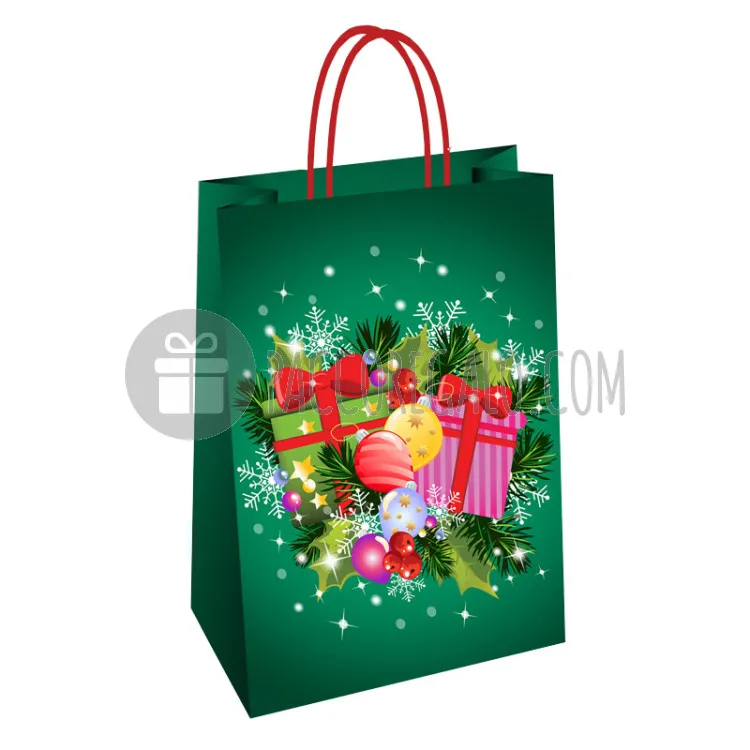  Shoppers in carta CHRISTMAS SPLIT con manico ritorto (25 pz)