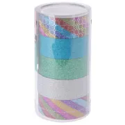 Set di Nastri adesivi Washi tape glitter "Mix fantasia" (5 pz)