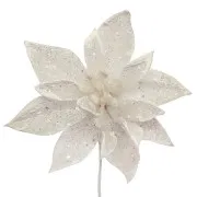 Pick Stella di Natale XL - Glitter BIANCO con dettagli bianchi 
