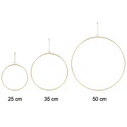 Set 3 Cerchi metallici oro satinato (25/35/50cm)
