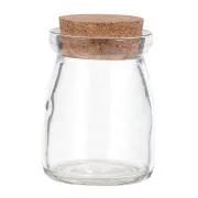 Vasetto "Latte" in vetro con tappo in sughero (cm 5 x 7)