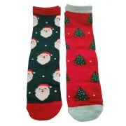 Set 2 paia di calzini natalizi "Babbo e Abete"