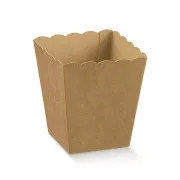 Party box AVANA LISCIO in cartoncino con bordo smerlato - cm 7x7x11
