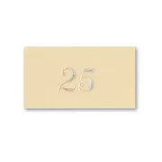 Bigliettino bomboniera AVORIO con scritta "25" argento (10pz)