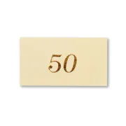 Bigliettino bomboniera AVORIO con scritta "50" oro (10pz)