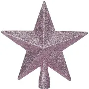 Decorazione Puntale Stella ROSA Glitter (19cm)