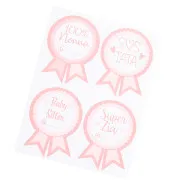 Set di coccarde adesive "BABY SHOWER GIRL" (8 pz)