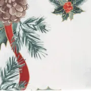 Tovaglia in Tessuto lavabile "Classic Christmas" Agrifoglio e pigne