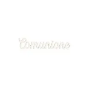 Scritta decorativa in legno bianco "COMUNIONE" (cm 5,5 X 0,8) 